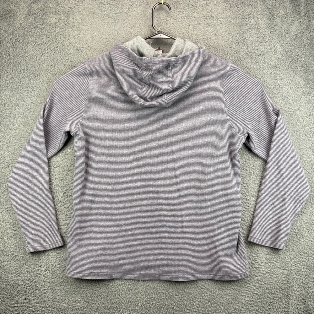 MICHAEL‎ KORS Mens Gray Striped Thermal Hoodie Pullover Long Sleeve Size XL - Picture 7 of 8